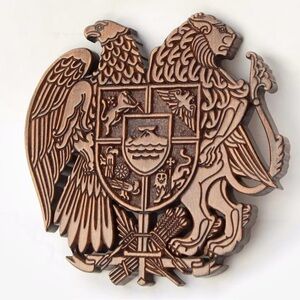 Armenian Handmade Wood Coat of Arms Handwork walnut wall Decor art Gift